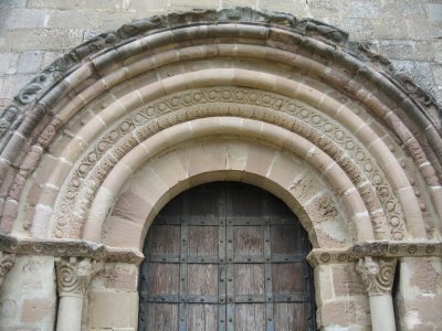 Detailed archway at Santa Maria de Eunate