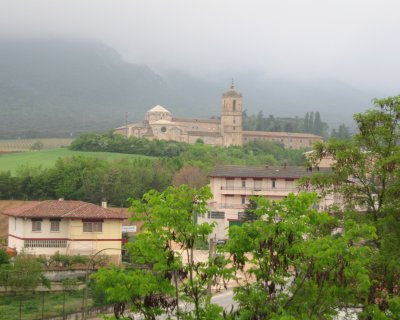 A foggy view of Monasterio de Irache