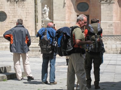 Pilgrims in front of the cathedral