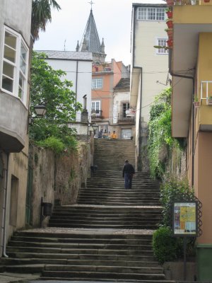 The long flight of stairs in Sarria
