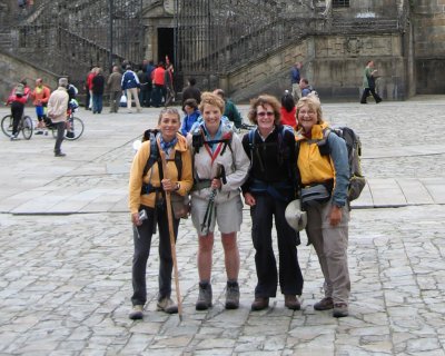 Hortensia, Marisa, Maggie and me, after completing the 800 km walk!!