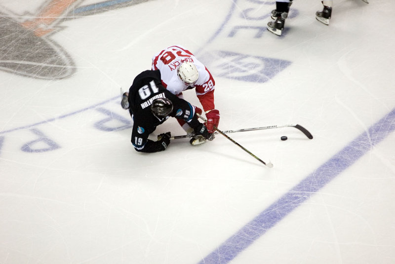 Joe Thornton and Tomas Kopecky