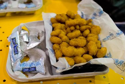 Our dinner - popcorn shrimp