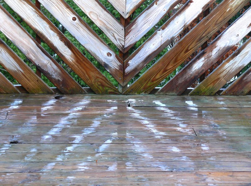 rainy day reflections on the deck