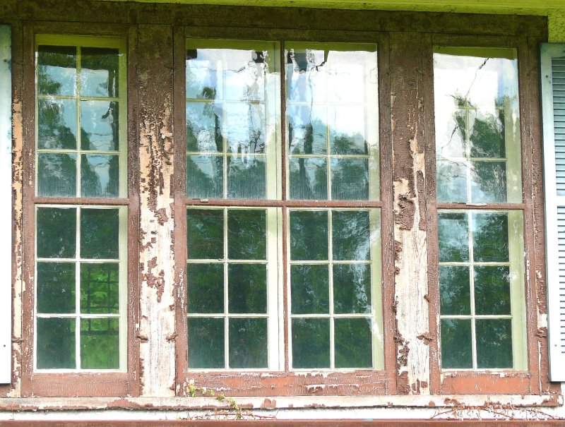 window frame in house to be demolished