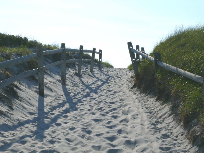 the walk onto the beach
