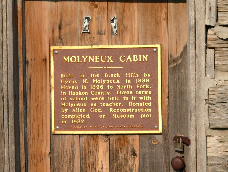 Molyneux Cabin plaque