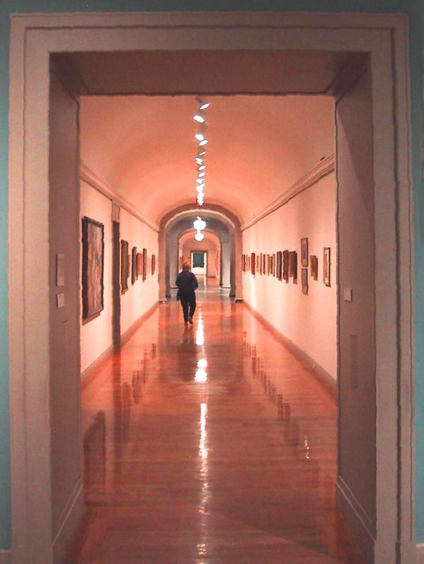 looking from the foyer into the long hallway