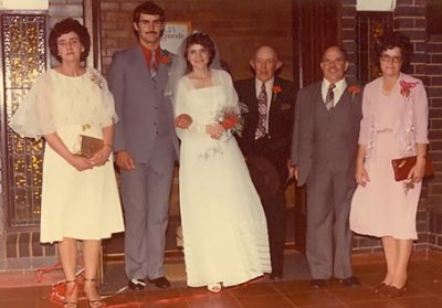 our wedding day, in 1982