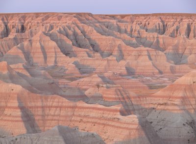 badlands at dusk