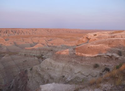 badlands at dusk