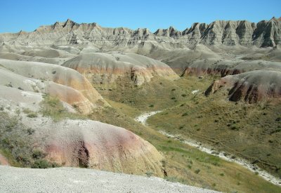 surpringly green valley in the badlands