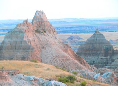 soft light at sunset in the badlands