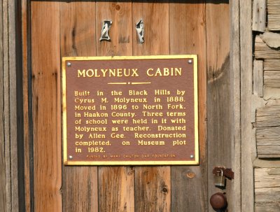 Molyneux Cabin plaque