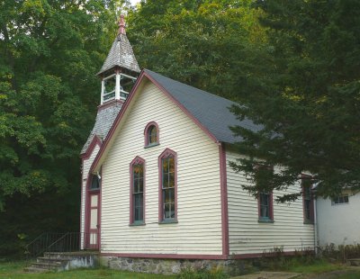 tiny church in the woods