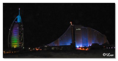 Burj Al Arab & Jumeirah Beach Hotel - Night