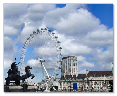 Queen Boadicea statue & London Eye