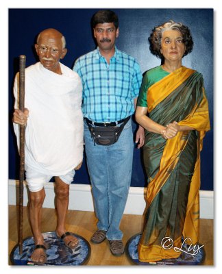With Mahatma & Indira Gandhi
