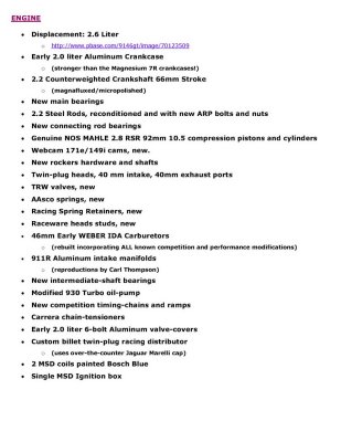 914-6 GT Conversion - Project Specifications - Page 3