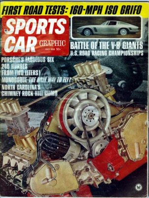 Sports Car Graphic (Issue July 1965) Porsche Fabulous Six!  240 Horses from only 2 Liters
