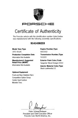 Certificate of Authenticity 914.142.0233.BMP