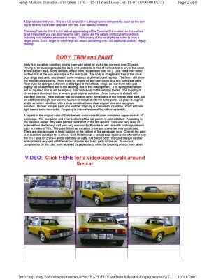 1971 Porsche 914-6 sn 914.143.0219 eBay $25,000 10112007 - Page 2