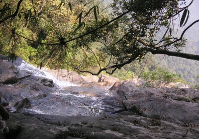 The top of  a 300 m fall
