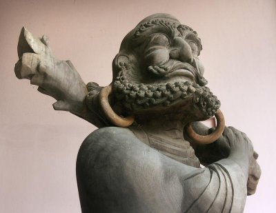 Carved heroic figure