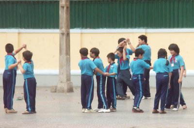 Boys in street game