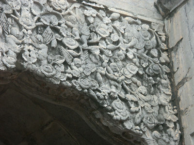 Carving at the west end of the cathedral