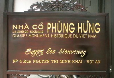 Sign at ancient house