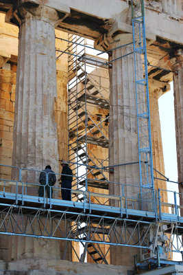 Parthenon West Facade detail of restoration scaffolding.jpg