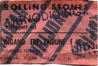 1982/06/04 Stones Ticket Stub