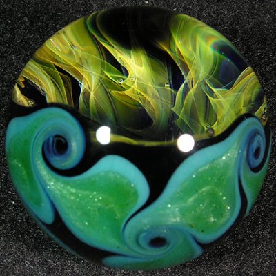How cool does this sweet little vortex look!  Those twisted fumed canes going down in there look great.
