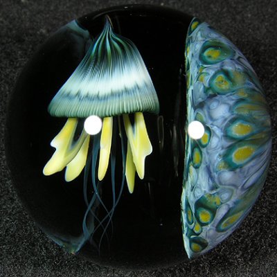 Side view, floating in front of the seabed.