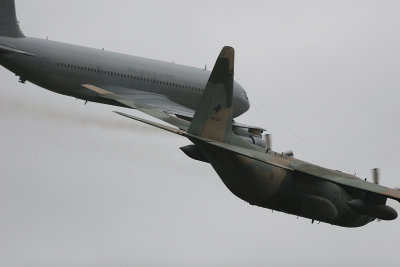 RAAF B707 & C-130H Fly Past