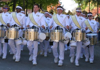 Tech Band marches toward the stadium