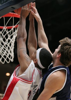 Marcus Williams goes strong to the hoop