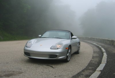 In the fog on the Blue Ridge Parkway