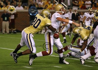 ...and forcing a first quarter fumble in the red zone