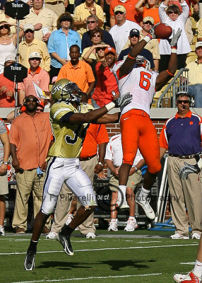 Tiger WR Ford leaps high over GT CB Roberson…
