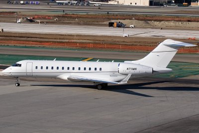 Private Bombardier BD-700 Taxiing To Parking At Landmark Aviation
