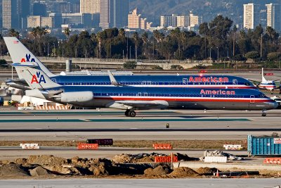 American Airlines MD80 (AA B757 in the background)