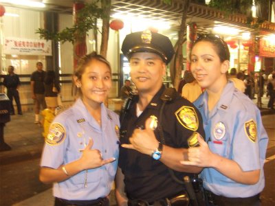 Aloha from our HPD Explorers working last night in Chinatown-Happy New Year!