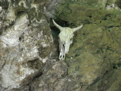 Marking the entrance to the cannibal cave.