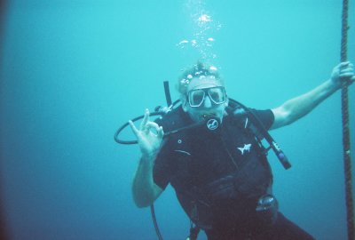 My first dive.