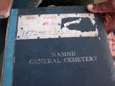 Nasinu Cemetery record book 1972-1983
