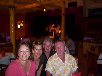 Dol and I with our pals from Australia, Stewart and Julie at the Hideaway Resort