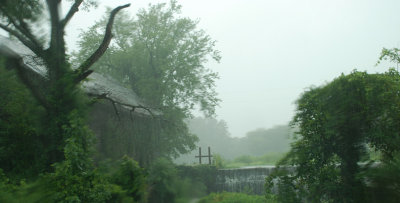 Old Grist Mill in the Rain