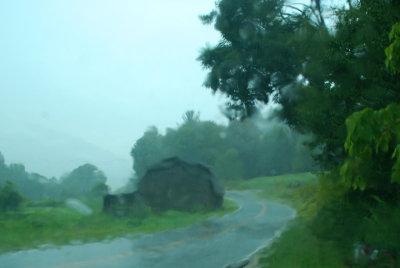 Mountain Barn in Storm